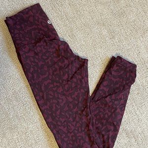 LuLuLemon Full Leggings - Maroon Cheetah $98 RETAIL